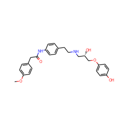 COc1ccc(CC(=O)Nc2ccc(CCNC[C@H](O)COc3ccc(O)cc3)cc2)cc1 ZINC000043021004