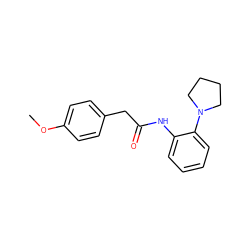 COc1ccc(CC(=O)Nc2ccccc2N2CCCC2)cc1 ZINC000007107169