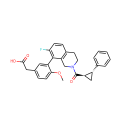 COc1ccc(CC(=O)O)cc1-c1c(F)ccc2c1CN(C(=O)[C@@H]1C[C@H]1c1ccccc1)CC2 ZINC000144081168