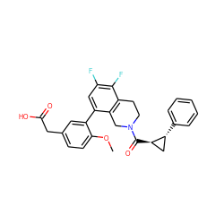 COc1ccc(CC(=O)O)cc1-c1cc(F)c(F)c2c1CN(C(=O)[C@@H]1C[C@H]1c1ccccc1)CC2 ZINC000144191394