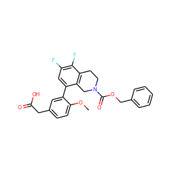 COc1ccc(CC(=O)O)cc1-c1cc(F)c(F)c2c1CN(C(=O)OCc1ccccc1)CC2 ZINC000144005979