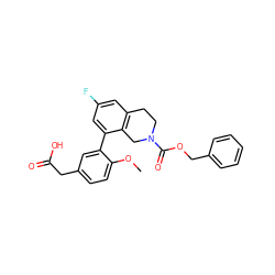 COc1ccc(CC(=O)O)cc1-c1cc(F)cc2c1CN(C(=O)OCc1ccccc1)CC2 ZINC000144248905