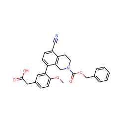 COc1ccc(CC(=O)O)cc1-c1ccc(C#N)c2c1CN(C(=O)OCc1ccccc1)CC2 ZINC000144107581