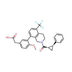 COc1ccc(CC(=O)O)cc1-c1ccc(C(F)(F)F)c2c1CN(C(=O)[C@@H]1C[C@@H]1c1ccccc1)CC2 ZINC001772570328