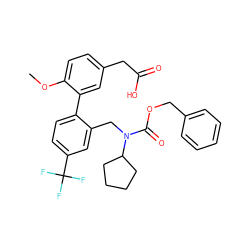 COc1ccc(CC(=O)O)cc1-c1ccc(C(F)(F)F)cc1CN(C(=O)OCc1ccccc1)C1CCCC1 ZINC000073162518