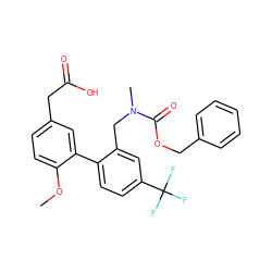COc1ccc(CC(=O)O)cc1-c1ccc(C(F)(F)F)cc1CN(C)C(=O)OCc1ccccc1 ZINC000073158393