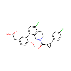 COc1ccc(CC(=O)O)cc1-c1ccc(Cl)c2c1CN(C(=O)[C@@H]1C[C@H]1c1ccc(Cl)cc1)CC2 ZINC000143989206