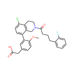 COc1ccc(CC(=O)O)cc1-c1ccc(Cl)c2c1CN(C(=O)CCCc1ccccc1F)CC2 ZINC000144170570