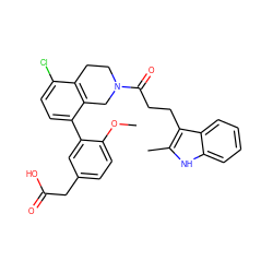 COc1ccc(CC(=O)O)cc1-c1ccc(Cl)c2c1CN(C(=O)CCc1c(C)[nH]c3ccccc13)CC2 ZINC000144093771