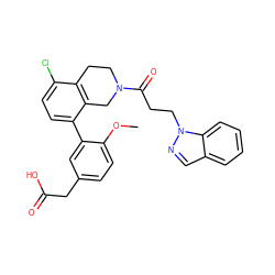 COc1ccc(CC(=O)O)cc1-c1ccc(Cl)c2c1CN(C(=O)CCn1ncc3ccccc31)CC2 ZINC000144151717