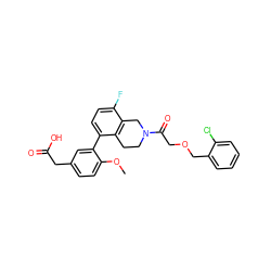 COc1ccc(CC(=O)O)cc1-c1ccc(F)c2c1CCN(C(=O)COCc1ccccc1Cl)C2 ZINC000144293820