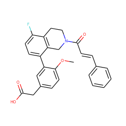 COc1ccc(CC(=O)O)cc1-c1ccc(F)c2c1CN(C(=O)/C=C/c1ccccc1)CC2 ZINC000144168506