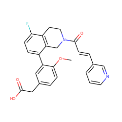 COc1ccc(CC(=O)O)cc1-c1ccc(F)c2c1CN(C(=O)/C=C/c1cccnc1)CC2 ZINC001772586090