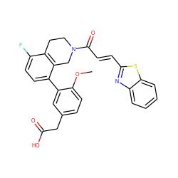 COc1ccc(CC(=O)O)cc1-c1ccc(F)c2c1CN(C(=O)/C=C/c1nc3ccccc3s1)CC2 ZINC000144059933