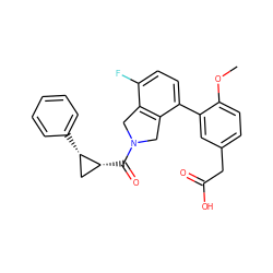 COc1ccc(CC(=O)O)cc1-c1ccc(F)c2c1CN(C(=O)[C@@H]1C[C@@H]1c1ccccc1)C2 ZINC000144984785