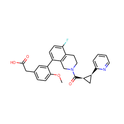 COc1ccc(CC(=O)O)cc1-c1ccc(F)c2c1CN(C(=O)[C@@H]1C[C@@H]1c1ccccn1)CC2 ZINC000144885597