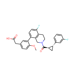 COc1ccc(CC(=O)O)cc1-c1ccc(F)c2c1CN(C(=O)[C@@H]1C[C@H]1c1cccc(F)c1)CC2 ZINC000143962398