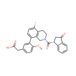 COc1ccc(CC(=O)O)cc1-c1ccc(F)c2c1CN(C(=O)[C@@H]1CC(=O)c3ccccc31)CC2 ZINC000144076247