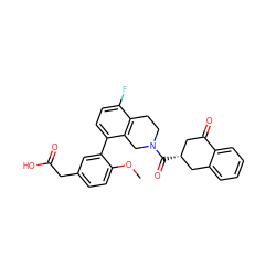 COc1ccc(CC(=O)O)cc1-c1ccc(F)c2c1CN(C(=O)[C@@H]1CC(=O)c3ccccc3C1)CC2 ZINC000143899248