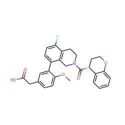 COc1ccc(CC(=O)O)cc1-c1ccc(F)c2c1CN(C(=O)[C@@H]1CCOc3ccccc31)CC2 ZINC000144106773