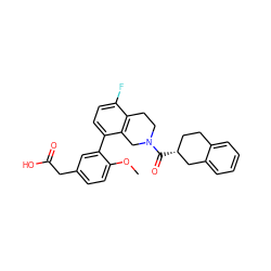 COc1ccc(CC(=O)O)cc1-c1ccc(F)c2c1CN(C(=O)[C@@H]1CCc3ccccc3C1)CC2 ZINC000144221890