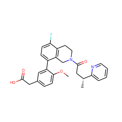 COc1ccc(CC(=O)O)cc1-c1ccc(F)c2c1CN(C(=O)C[C@@H](C)c1ccccn1)CC2 ZINC000144084248