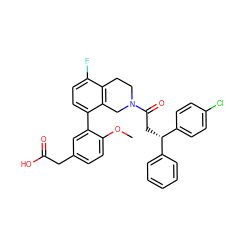 COc1ccc(CC(=O)O)cc1-c1ccc(F)c2c1CN(C(=O)C[C@@H](c1ccccc1)c1ccc(Cl)cc1)CC2 ZINC000144138038