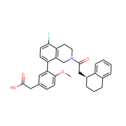 COc1ccc(CC(=O)O)cc1-c1ccc(F)c2c1CN(C(=O)C[C@@H]1CCCc3ccccc31)CC2 ZINC000143972884