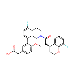 COc1ccc(CC(=O)O)cc1-c1ccc(F)c2c1CN(C(=O)C[C@@H]1CCOc3c(F)cccc31)CC2 ZINC000144293218