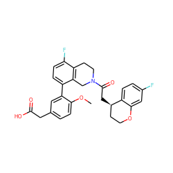 COc1ccc(CC(=O)O)cc1-c1ccc(F)c2c1CN(C(=O)C[C@@H]1CCOc3cc(F)ccc31)CC2 ZINC000143871435