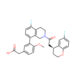 COc1ccc(CC(=O)O)cc1-c1ccc(F)c2c1CN(C(=O)C[C@@H]1CCOc3ccc(F)cc31)CC2 ZINC000144241162