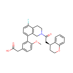 COc1ccc(CC(=O)O)cc1-c1ccc(F)c2c1CN(C(=O)C[C@@H]1CCOc3ccccc31)CC2 ZINC000143804158