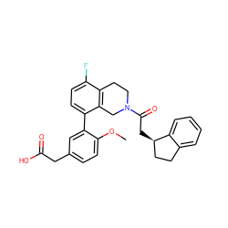 COc1ccc(CC(=O)O)cc1-c1ccc(F)c2c1CN(C(=O)C[C@@H]1CCc3ccccc31)CC2 ZINC000144031231