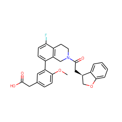 COc1ccc(CC(=O)O)cc1-c1ccc(F)c2c1CN(C(=O)C[C@@H]1COc3ccccc31)CC2 ZINC000144134562