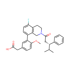 COc1ccc(CC(=O)O)cc1-c1ccc(F)c2c1CN(C(=O)C[C@H](c1ccccc1)C(C)C)CC2 ZINC000144042633