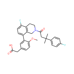 COc1ccc(CC(=O)O)cc1-c1ccc(F)c2c1CN(C(=O)CC(C)(C)c1ccc(F)cc1)CC2 ZINC000144179272