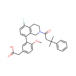 COc1ccc(CC(=O)O)cc1-c1ccc(F)c2c1CN(C(=O)CC(C)(C)c1ccccc1)CC2 ZINC000144076044