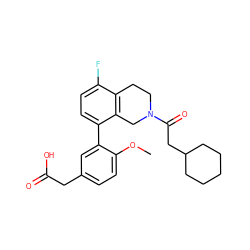 COc1ccc(CC(=O)O)cc1-c1ccc(F)c2c1CN(C(=O)CC1CCCCC1)CC2 ZINC000144071413