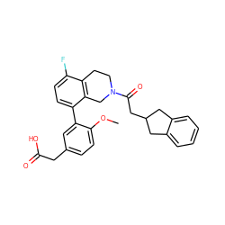 COc1ccc(CC(=O)O)cc1-c1ccc(F)c2c1CN(C(=O)CC1Cc3ccccc3C1)CC2 ZINC000144001272