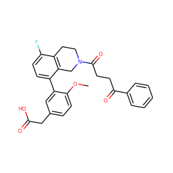 COc1ccc(CC(=O)O)cc1-c1ccc(F)c2c1CN(C(=O)CCC(=O)c1ccccc1)CC2 ZINC000143898404