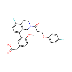 COc1ccc(CC(=O)O)cc1-c1ccc(F)c2c1CN(C(=O)CCOc1ccc(F)cc1)CC2 ZINC000144164246