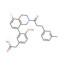 COc1ccc(CC(=O)O)cc1-c1ccc(F)c2c1CN(C(=O)CCc1cccc(C)n1)CC2 ZINC000143950991