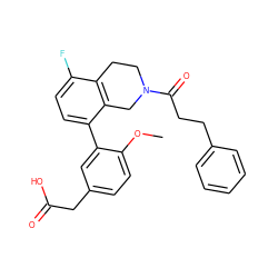 COc1ccc(CC(=O)O)cc1-c1ccc(F)c2c1CN(C(=O)CCc1ccccc1)CC2 ZINC000144043674