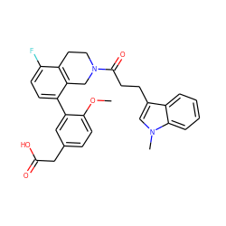 COc1ccc(CC(=O)O)cc1-c1ccc(F)c2c1CN(C(=O)CCc1cn(C)c3ccccc13)CC2 ZINC000143989641