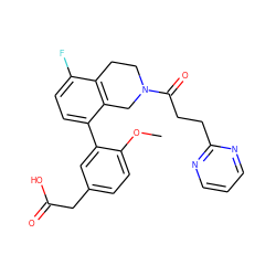 COc1ccc(CC(=O)O)cc1-c1ccc(F)c2c1CN(C(=O)CCc1ncccn1)CC2 ZINC000143966657