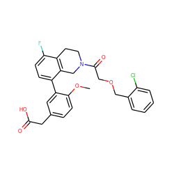 COc1ccc(CC(=O)O)cc1-c1ccc(F)c2c1CN(C(=O)COCc1ccccc1Cl)CC2 ZINC000143970499