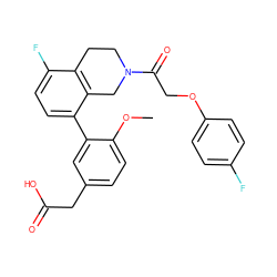 COc1ccc(CC(=O)O)cc1-c1ccc(F)c2c1CN(C(=O)COc1ccc(F)cc1)CC2 ZINC000144247330