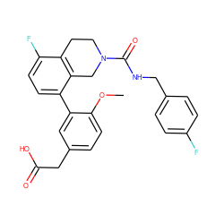 COc1ccc(CC(=O)O)cc1-c1ccc(F)c2c1CN(C(=O)NCc1ccc(F)cc1)CC2 ZINC000144183153