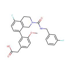 COc1ccc(CC(=O)O)cc1-c1ccc(F)c2c1CN(C(=O)NCc1cccc(F)c1)CC2 ZINC000144180368