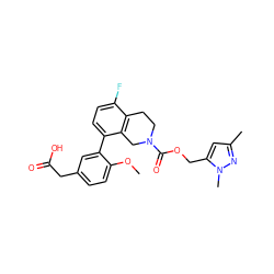 COc1ccc(CC(=O)O)cc1-c1ccc(F)c2c1CN(C(=O)OCc1cc(C)nn1C)CC2 ZINC000143984642